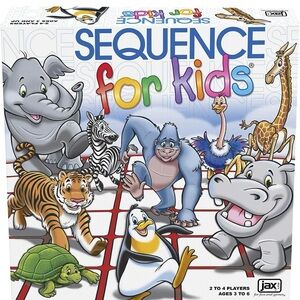 NEW! SEQUENCE for KIDS Board Game 2018 Jax Games Sealed Learning Animals 3 & Up